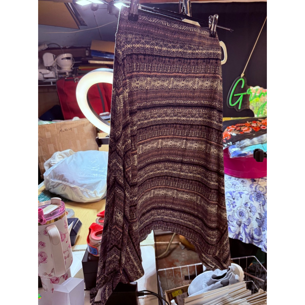 Women's Lisa Rinna Collection Maxi Skirt Size M Purple Beige